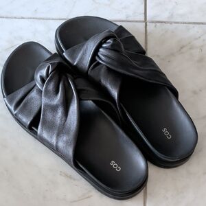 COS Women's Elegant Black Slide Sandals